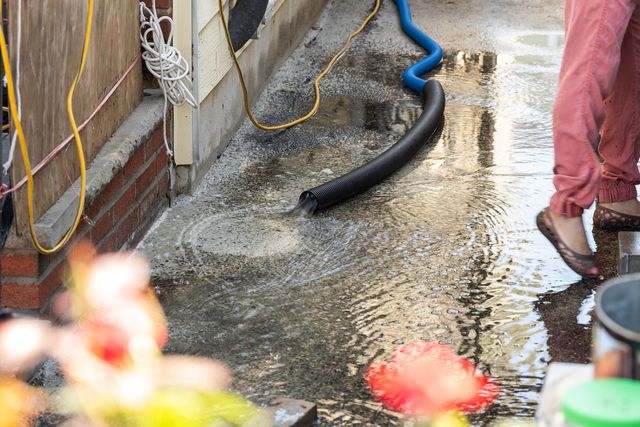 Queens residents pump water from their basement after being inundated from remnants of Hurricane Ida, September 2nd, 2021